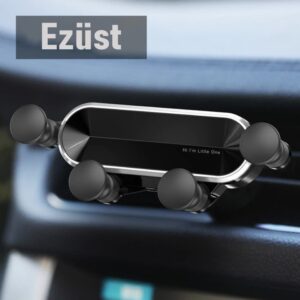 Autós telefontartó szellőzőrácsra- Gravitációs (nyújtott kialakítás) Ezüst