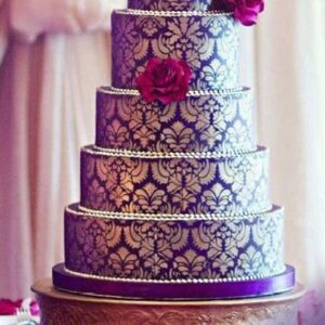 Tortadíszítő sablon, Virág mintás dekoráló stencil (4 db)