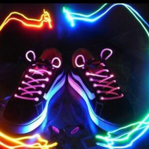 Világító cipőfűző, LED cipőfűző 1 pár Dupla színű (Kék/Zöld)