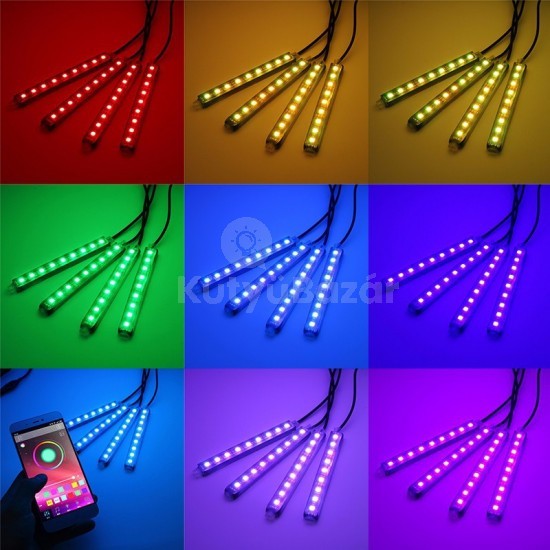 Telefonról irányítható utastér világítás, 48 LED - Image 2