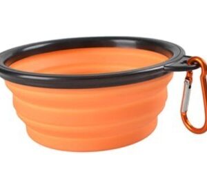 Latex hordozható etető és itató tál kutyáknak (350ML) narancssárga