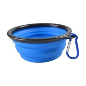 Latex hordozható etető és itató tál kutyáknak (350ML) kék