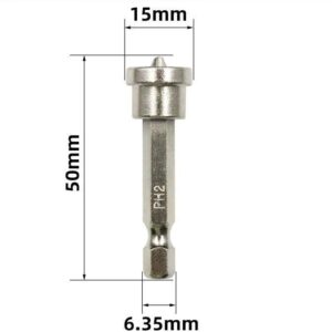 Mágneses csavar rögzítő, Mágneses bitfej (5 db) 50 mm