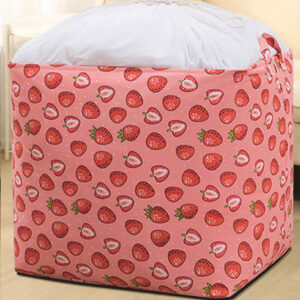 Nagy kapacitású összehajtható ruhatároló fülekkel, húzózsinórral eper